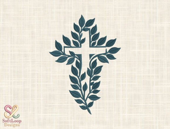 Botanical Leafy Cross Embroidery Design – A Review for Gift Makers and Etsy Sellers