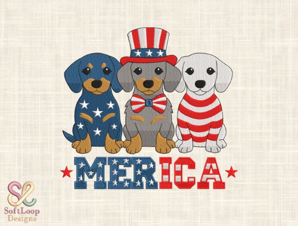 Patriotic Dachshund Puppies Embroidery Design Review