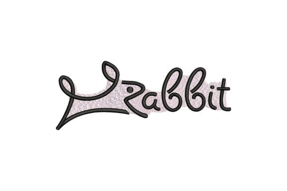 Rabbit Script Embroidery Design: Playful Charm for Real Projects
