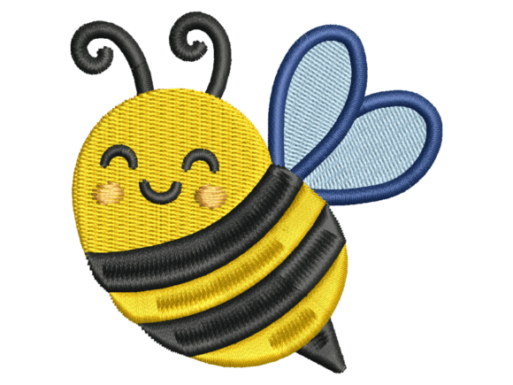 Smiling Bee Embroidery Design for Boutique Apparel